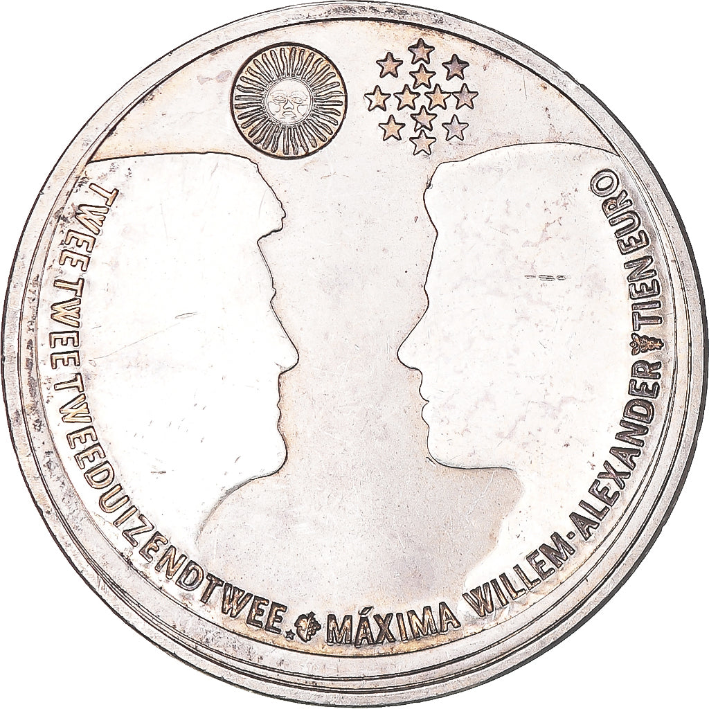 Pays-Bas, 10 Euro, 2002, SUP, Argent
