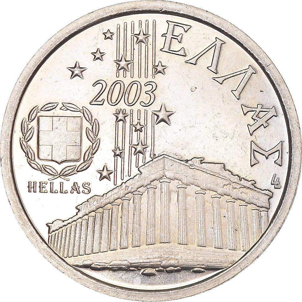 Grécia, Token, Euro, Europa, Politics, 2003, MS(63), Cobre-níquel