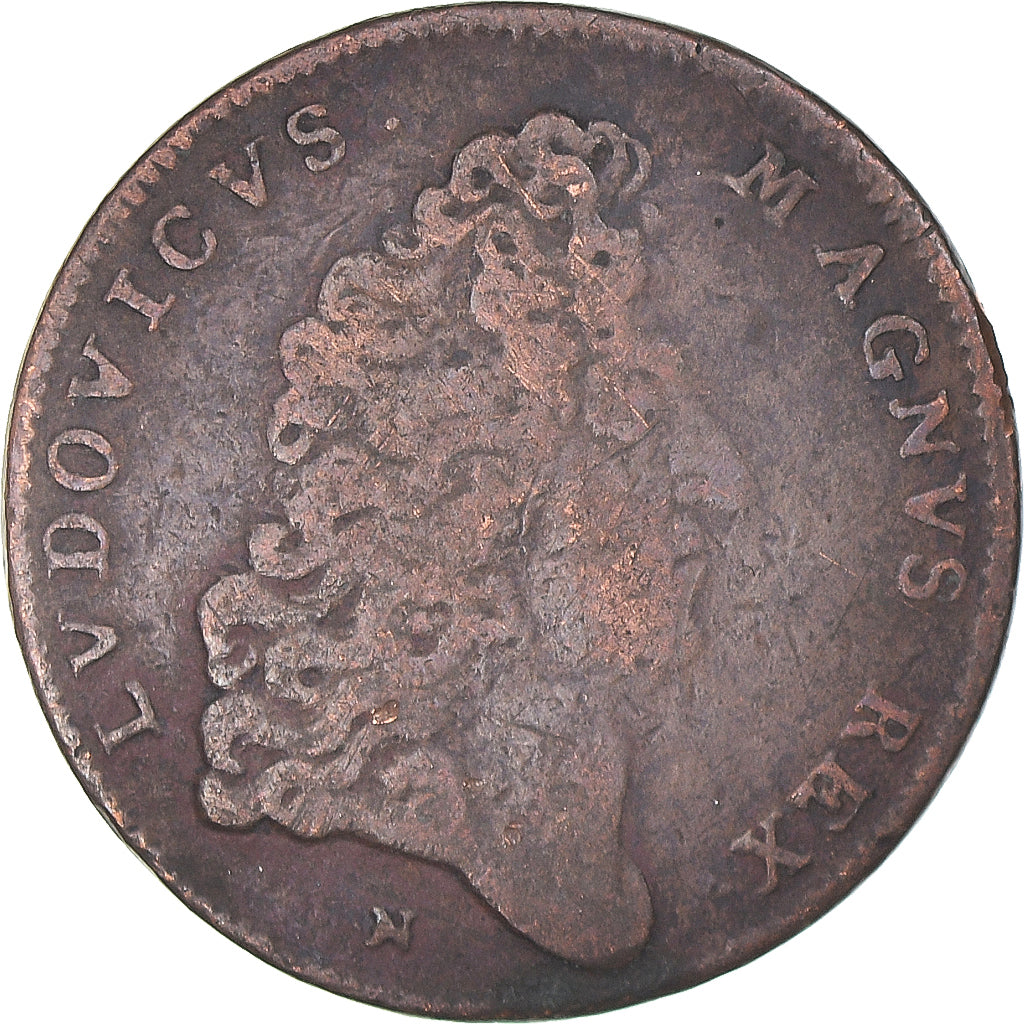 Francia, ficha, Louis XIV, Prise de Condé, History, MB, Rame, Feuardent:7385