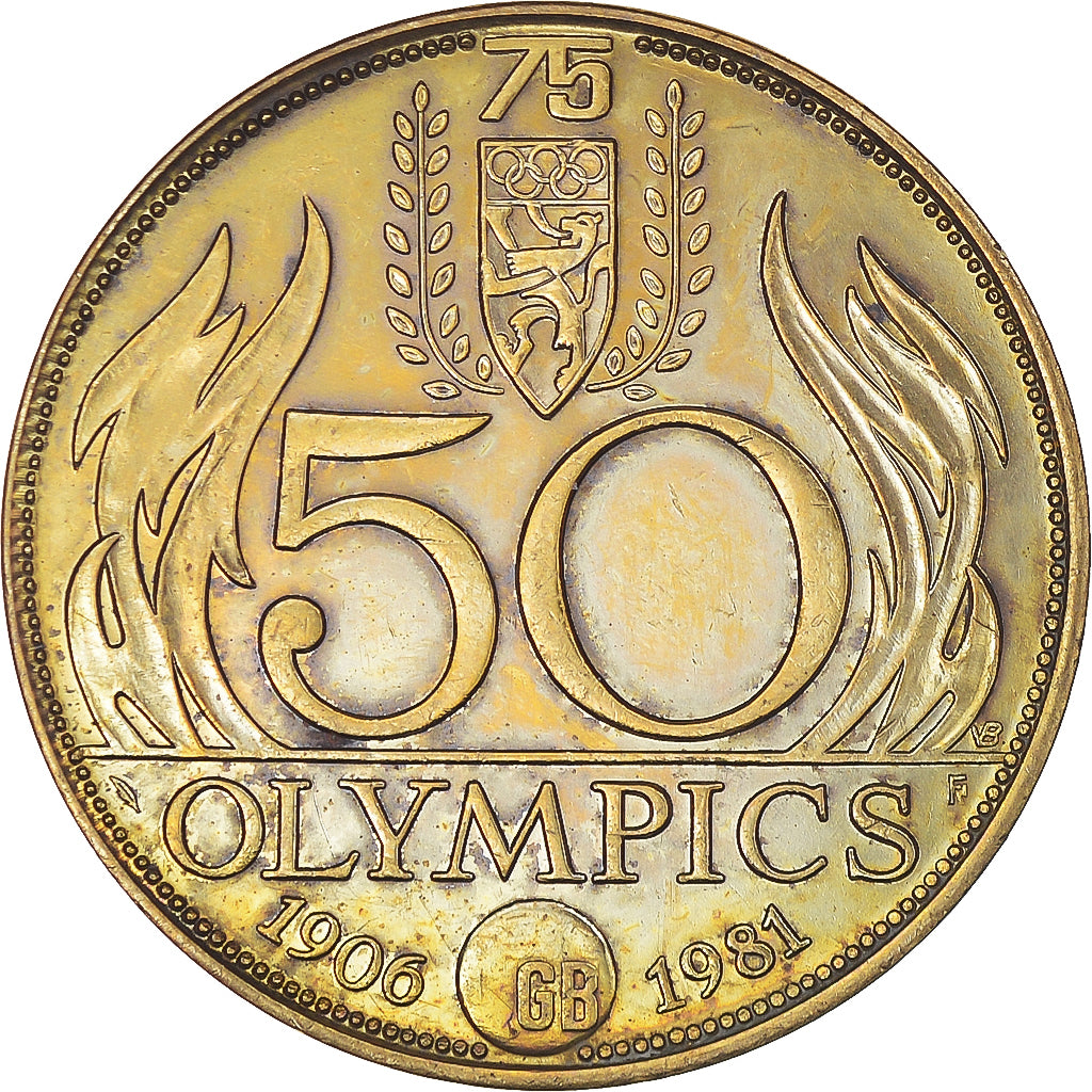França, medalha, 50 Olympics, Football, Desportos e Lazer, 1981, AU(50-53)