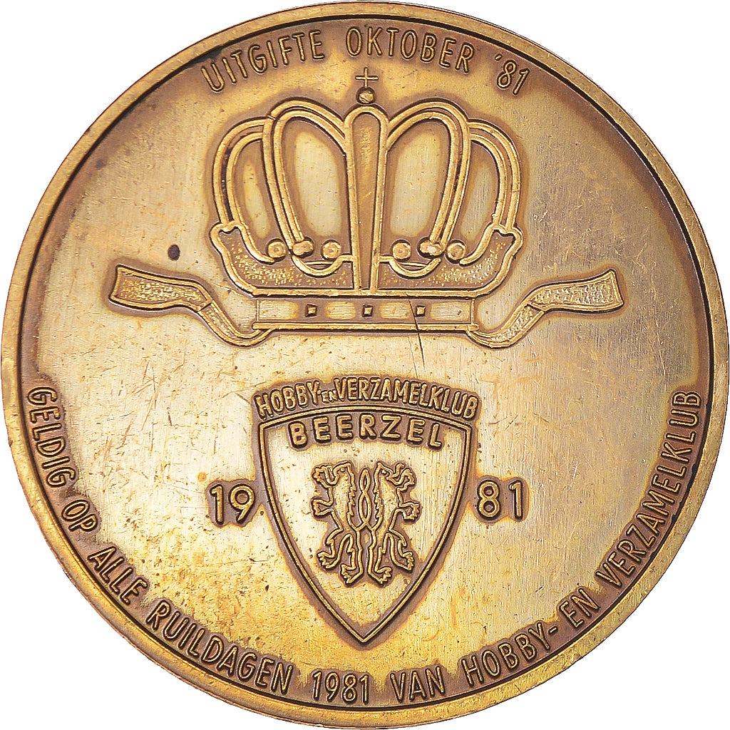 Bélgica, medalla, 50 Bjeizeleers, 1981, MBC+, Aluminio y cuproníquel