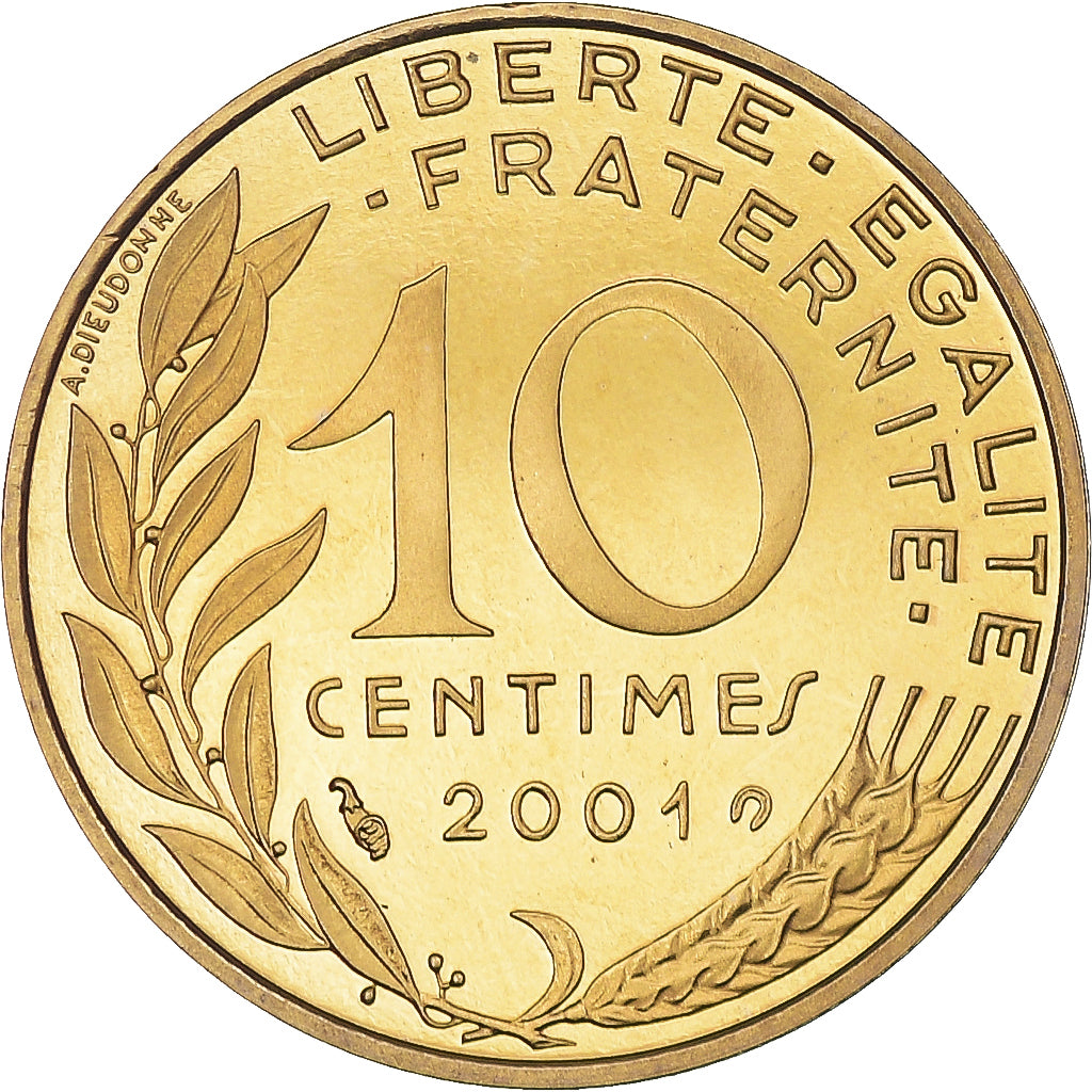 Coin, France, Marianne, 10 Centimes, 2001, Paris, BE, MS(65-70)