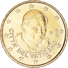Vatican, 10 Euro Cent, 2011, Rome, Doré, MS(64), Brass Gilt