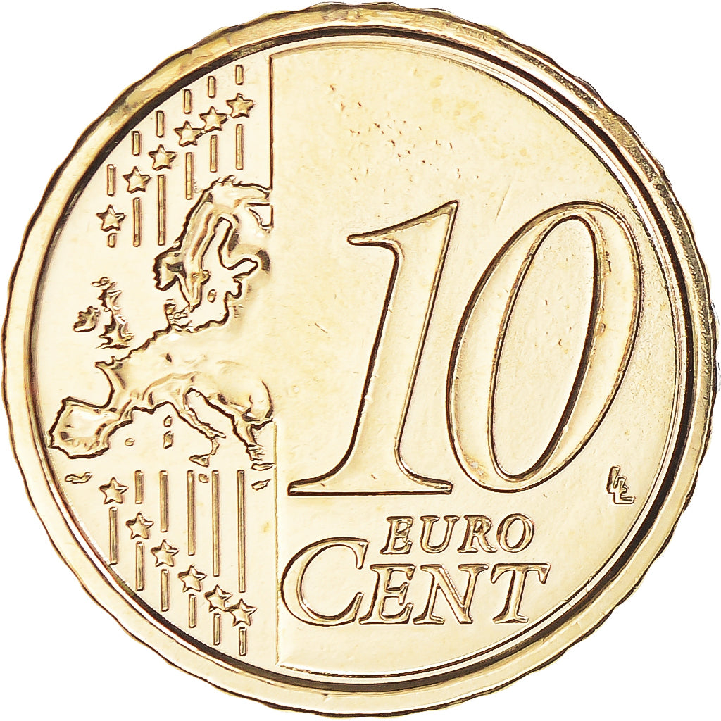 Vatican, 10 Euro Cent, 2011, Rome, Doré, MS(64), Brass Gilt