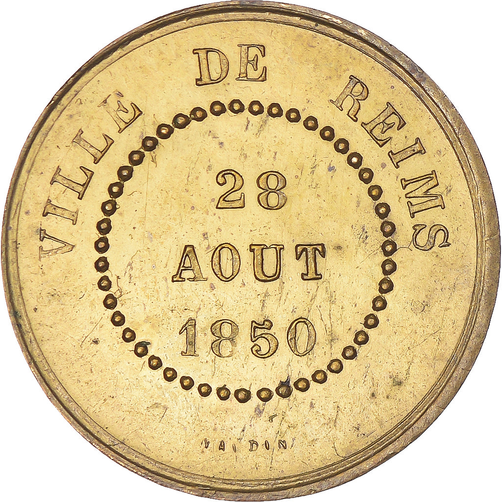 Francia, medalla, Louis Napoléon, Ville de Reims, 28 Aout, History, 1850, EBC