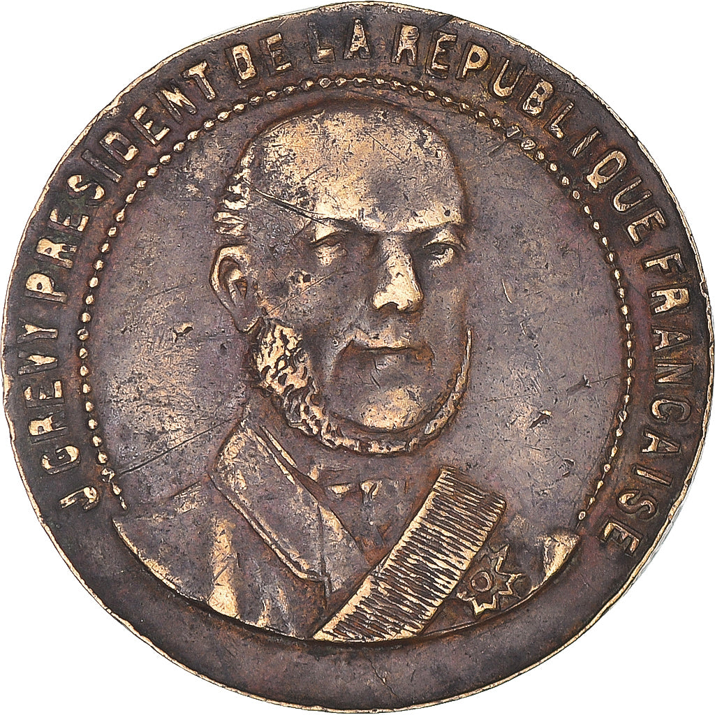 France, Médaille, Jules Grévy, Fête Nationale, 1880, TB+, Laiton