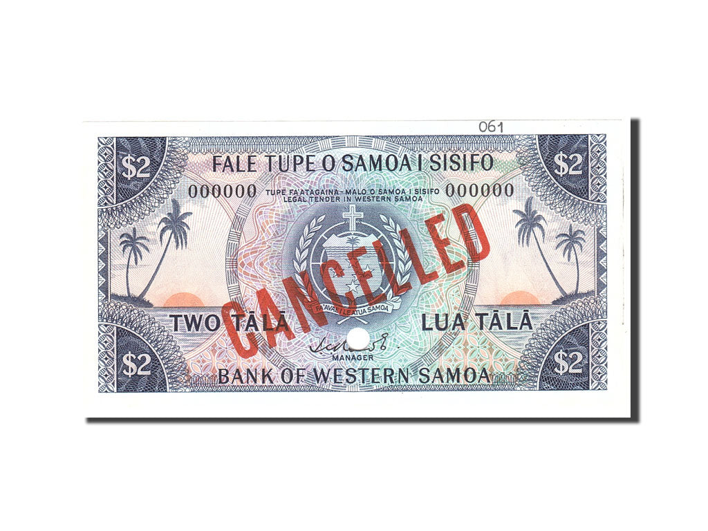 Banknote, Western Samoa, 2 Tala, 1967, Undated, KM:17s, UNC(65-70)