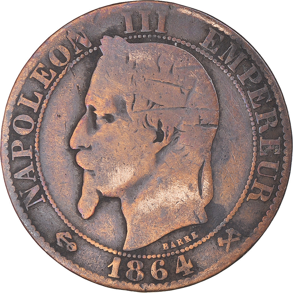 Moneta, Francia, Napoleon III, Napoléon III, 5 Centimes, 1864, Bordeaux, MB