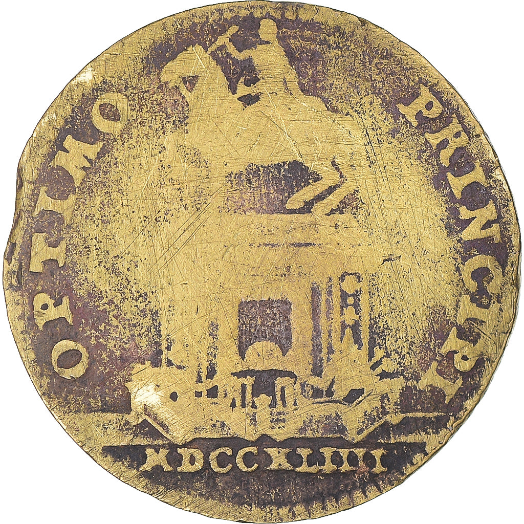 Francja, Token, Statue de Louis XV à Bordeaux, Historia, 1744, F(12-15)