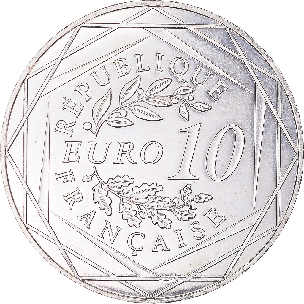 France, 10 Euro, Coq, 2014, AU(55-58), Silver, Gadoury:EU657, KM:2110