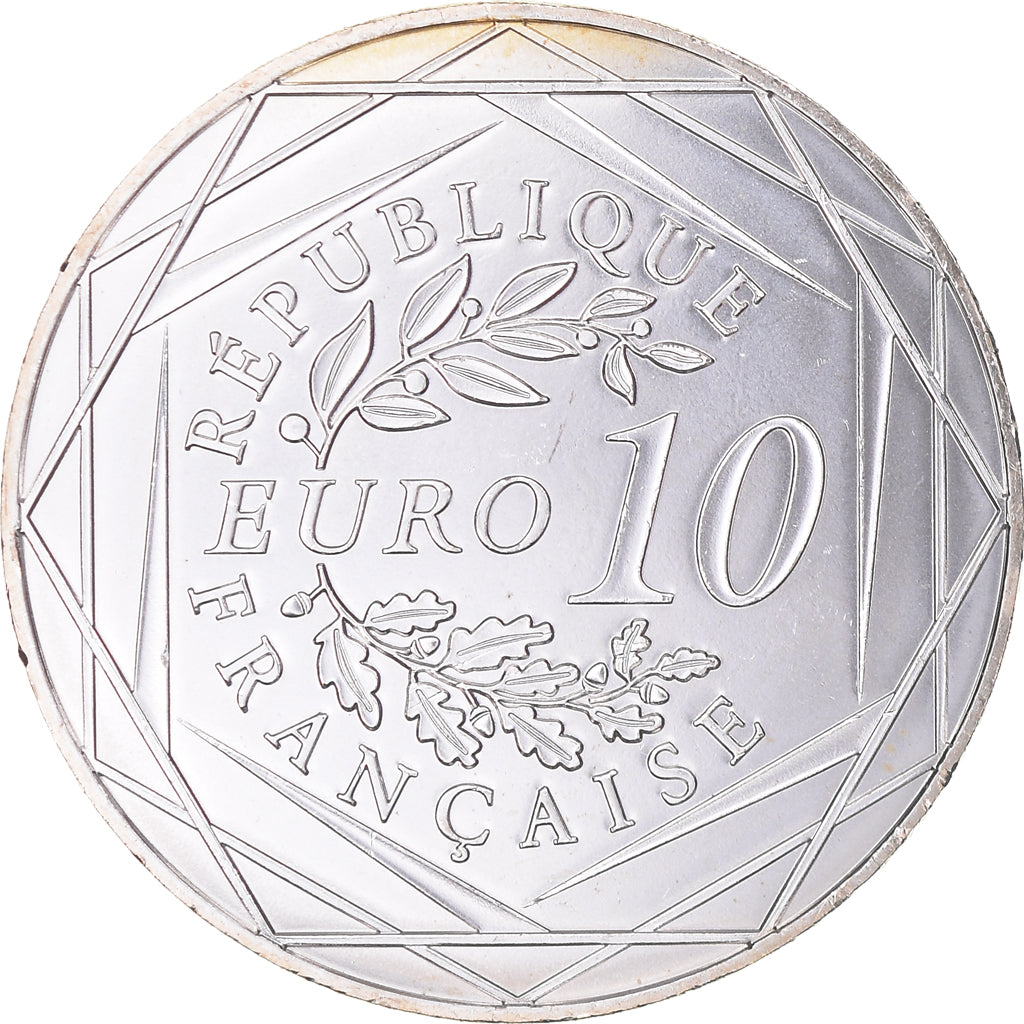 France, 10 Euro, UEFA Euro 2016, 2016, Paris, BU, MS(64), Silver, Gadoury:EU814