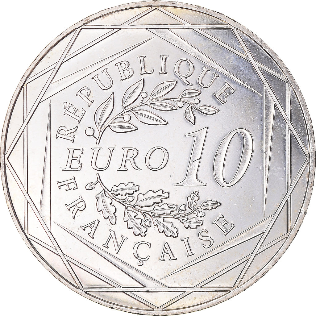 France, 10 Euro, Monnaie de Paris, Coq, 2015, MS(63), Silver, Gadoury:EU727