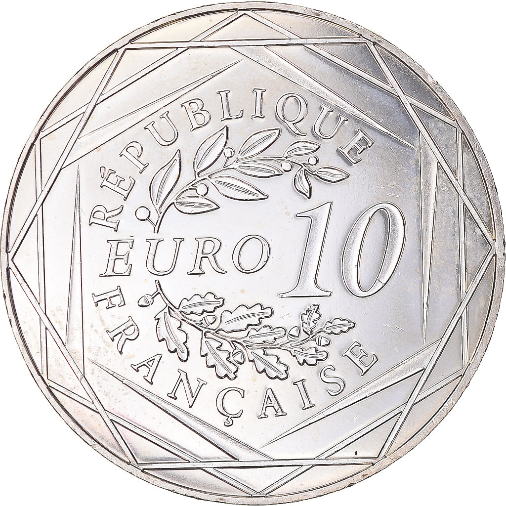 France, 10 Euro, Monnaie de Paris, Coq, 2015, MS(63), Silver, Gadoury:EU727