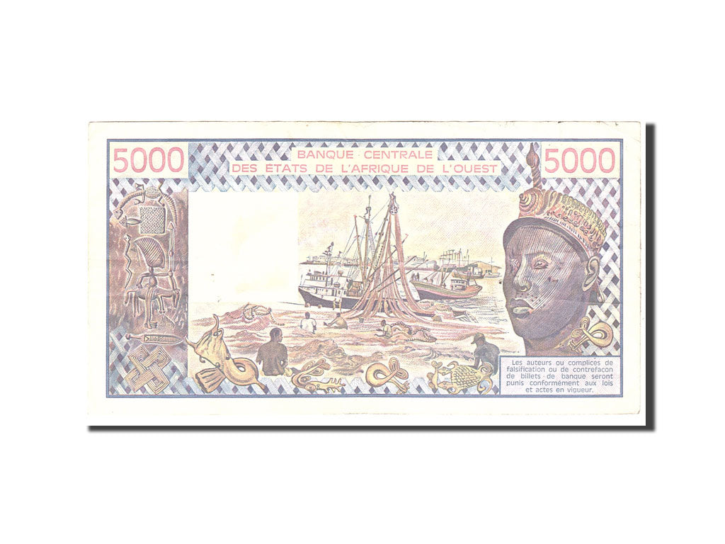 Banknote, West African States, 5000 Francs, 1985, Undated, KM:708Kj, EF(40-45)