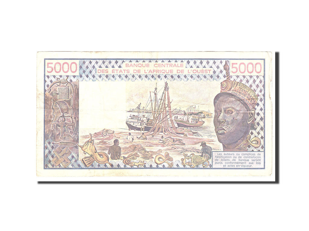 Geldschein, West African States, 5000 Francs, 1985, Undated, KM:708Kj, S