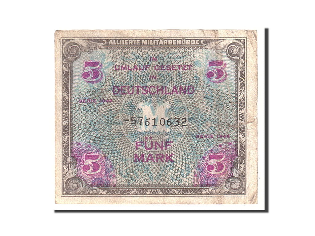 Banconote, Germania, 5 Mark, 1944, KM:193d, Undated, MB