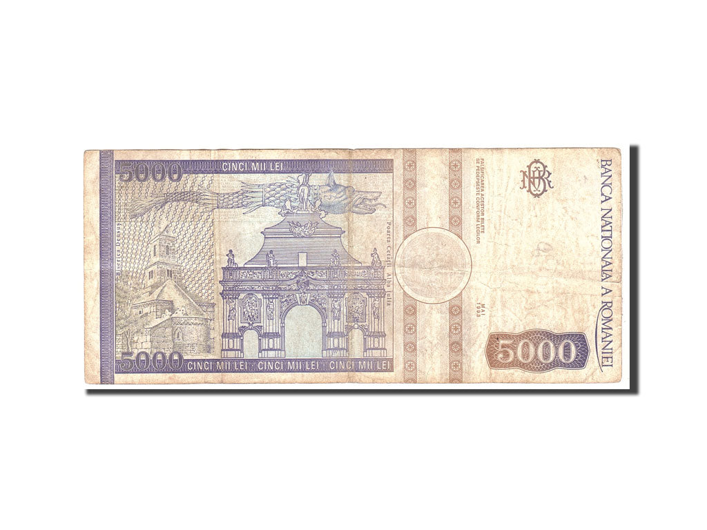 Banknote, Romania, 5000 Lei, 1993, Mai 1993, KM:104a, VF(20-25)