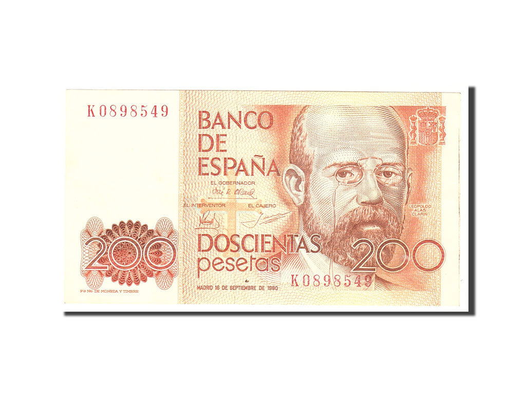 Banknot, Hiszpania, 200 Pesetas, 1980, 1980-09-16, KM:156, AU(55-58)