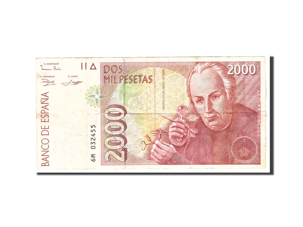 Billet, Espagne, 2000 Pesetas, 1992, 1992-04-24, KM:164, TTB