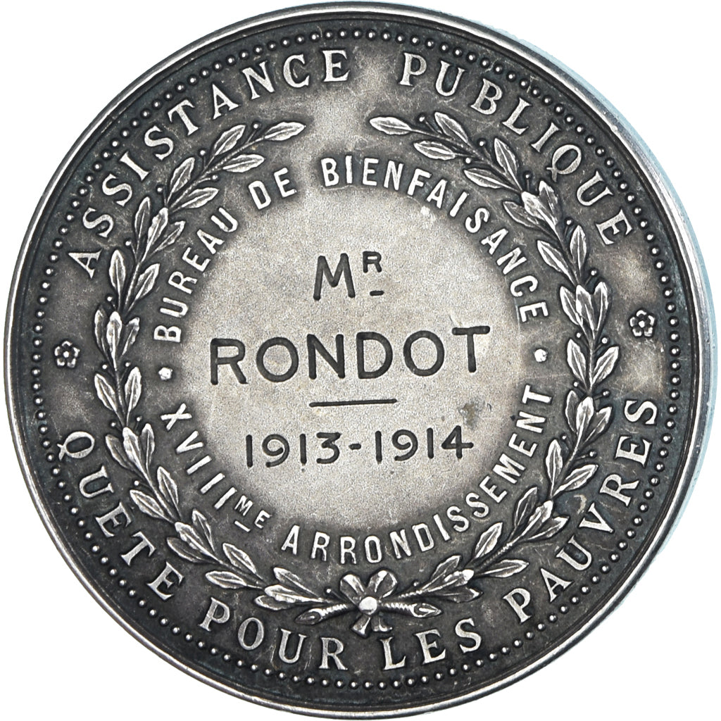 Francia, medalla, Quête pour les Pauvres, XVIIIème Arrondissement de Paris