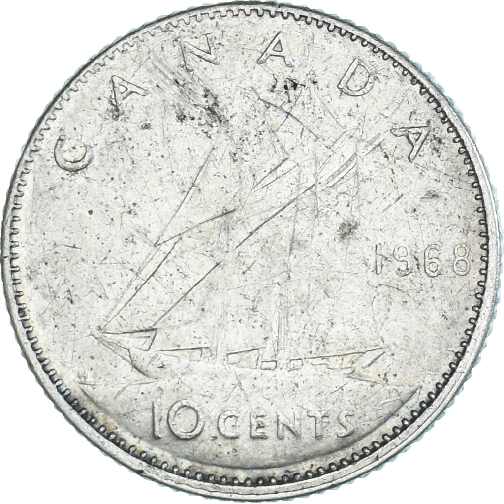 Münze, Kanada, Elizabeth II, 10 Cents, 1968, Royal Canadian Mint, Ottawa, S+