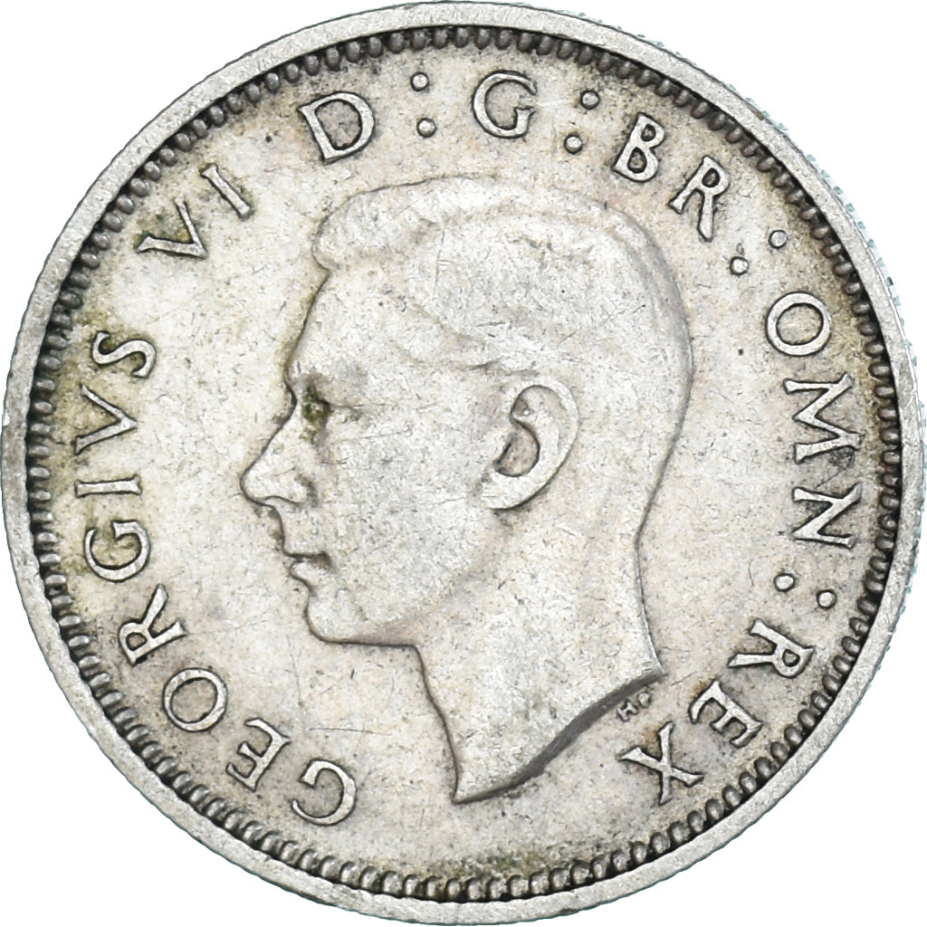Moeda, Grã-Bretanha, George VI, 6 Pence, 1938, EF(40-45), Prata, KM:852