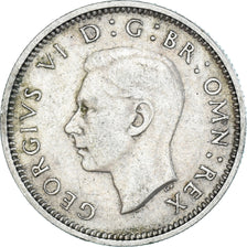 Moeda, Grã-Bretanha, George VI, 6 Pence, 1938, EF(40-45), Prata, KM:852