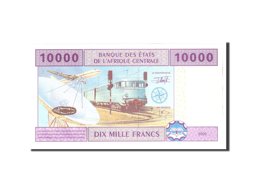 Banconote, Stati dell’Africa centrale, 10,000 Francs, 2002, KM:510Fa, Undated