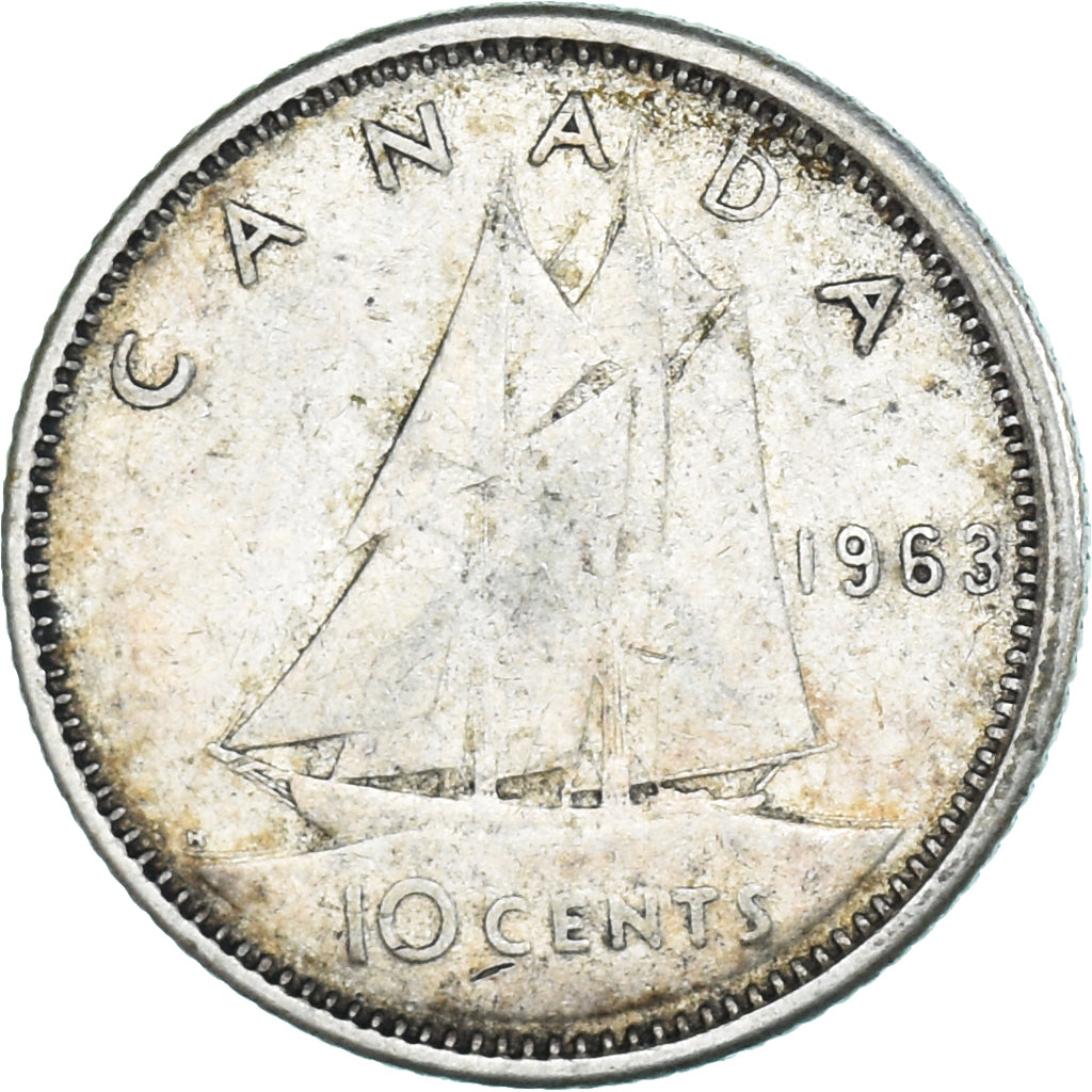 Coin, Canada, Elizabeth II, 10 Cents, 1963, Royal Canadian Mint, Ottawa