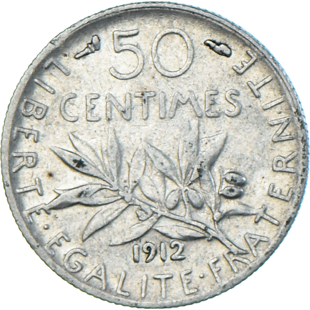 Münze, Frankreich, Semeuse, 50 Centimes, 1912, Paris, SS, Silber, KM:854