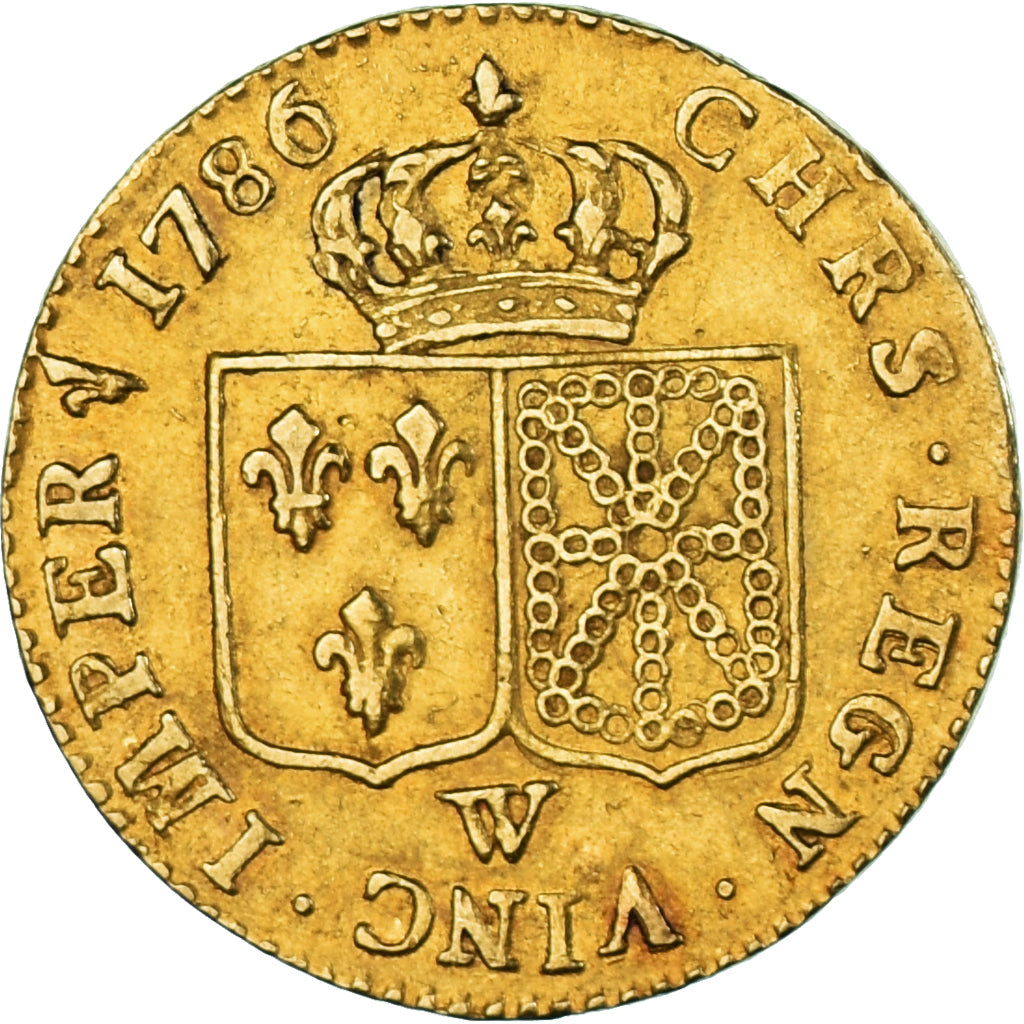 Francja, Louis XVI, Louis d'or à la tête nue, 1786, Lille, Złoto, EF(40-45)