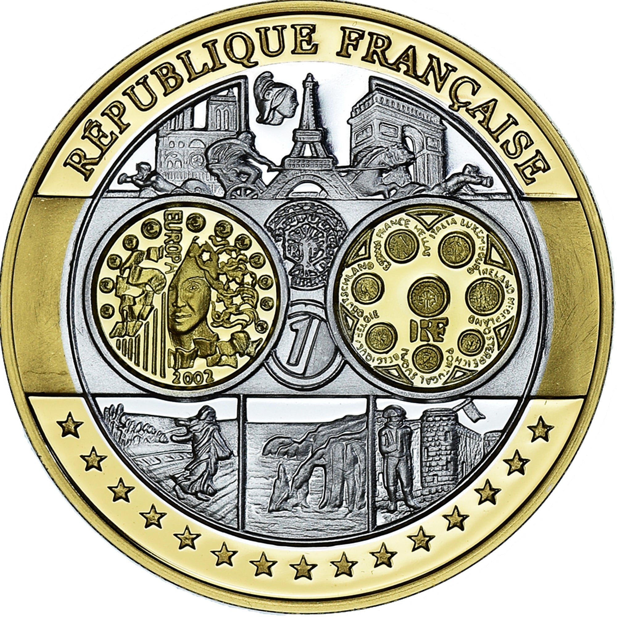 Francia, medaglia, Europe, République Française, Politics, Society, War, FDC
