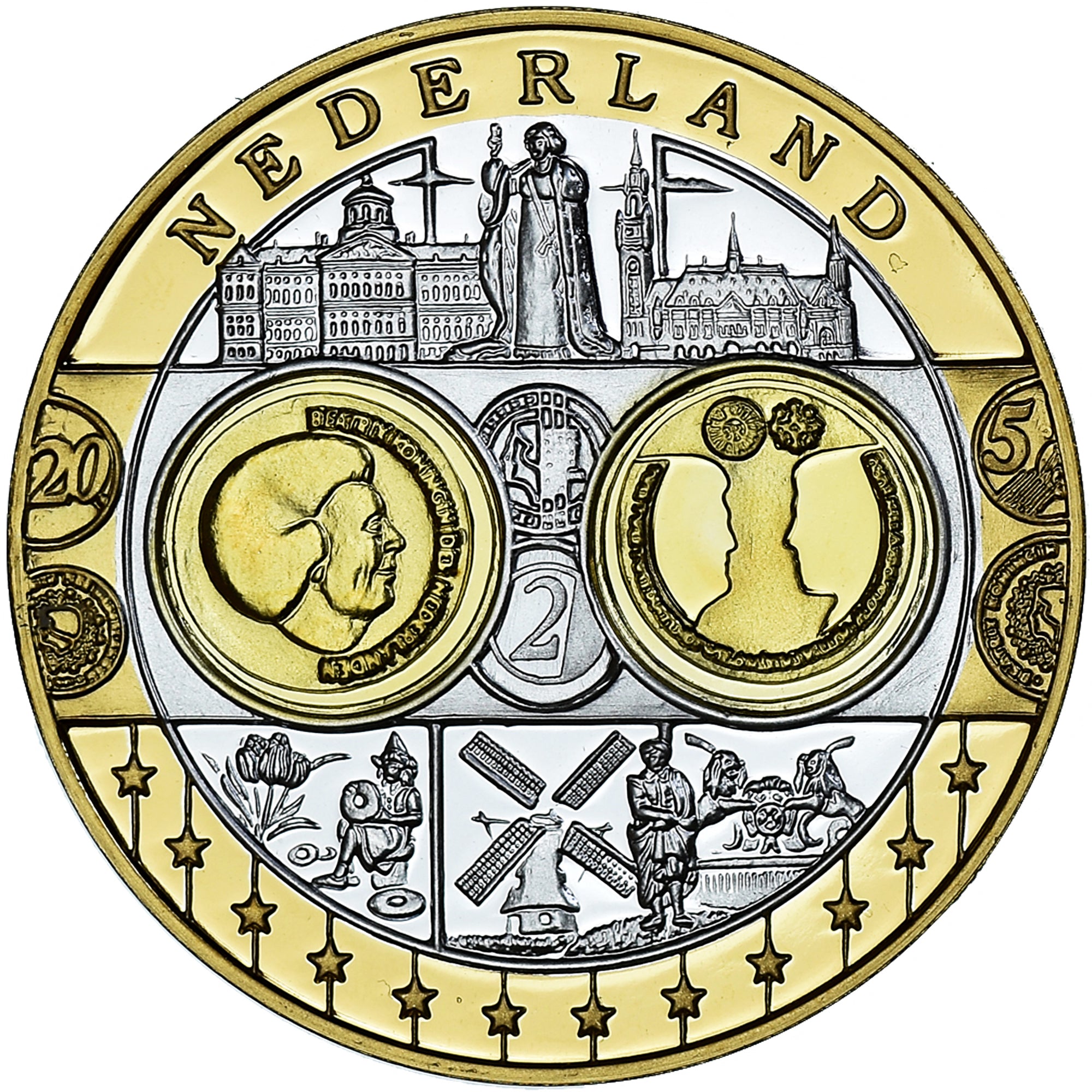 Nederland, Medaille, L'Europe, Politics, Society, War, FDC, Zilver