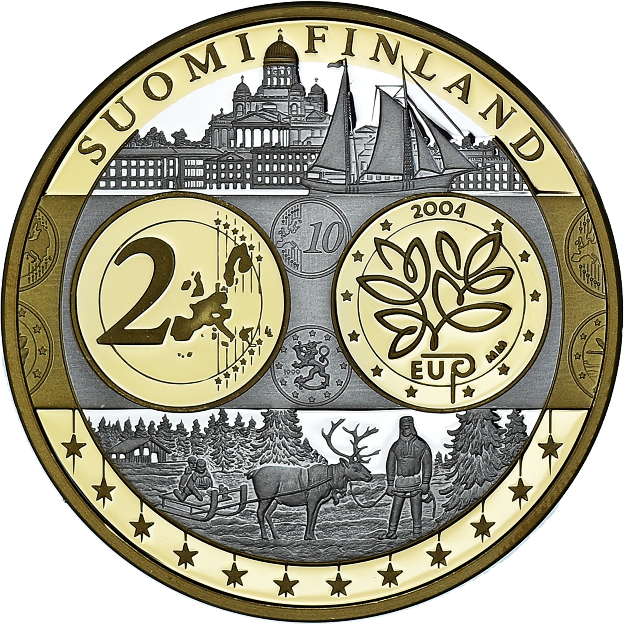Finlande, Médaille, Euro, Europa, Politics, FDC, FDC, Argent