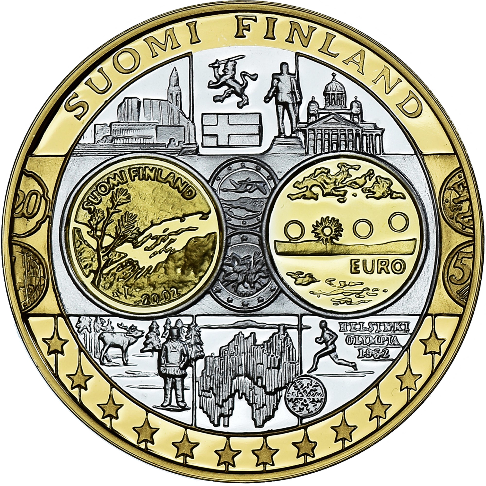 Finlande, Médaille, Euro, Europa, Politics, FDC, FDC, Argent