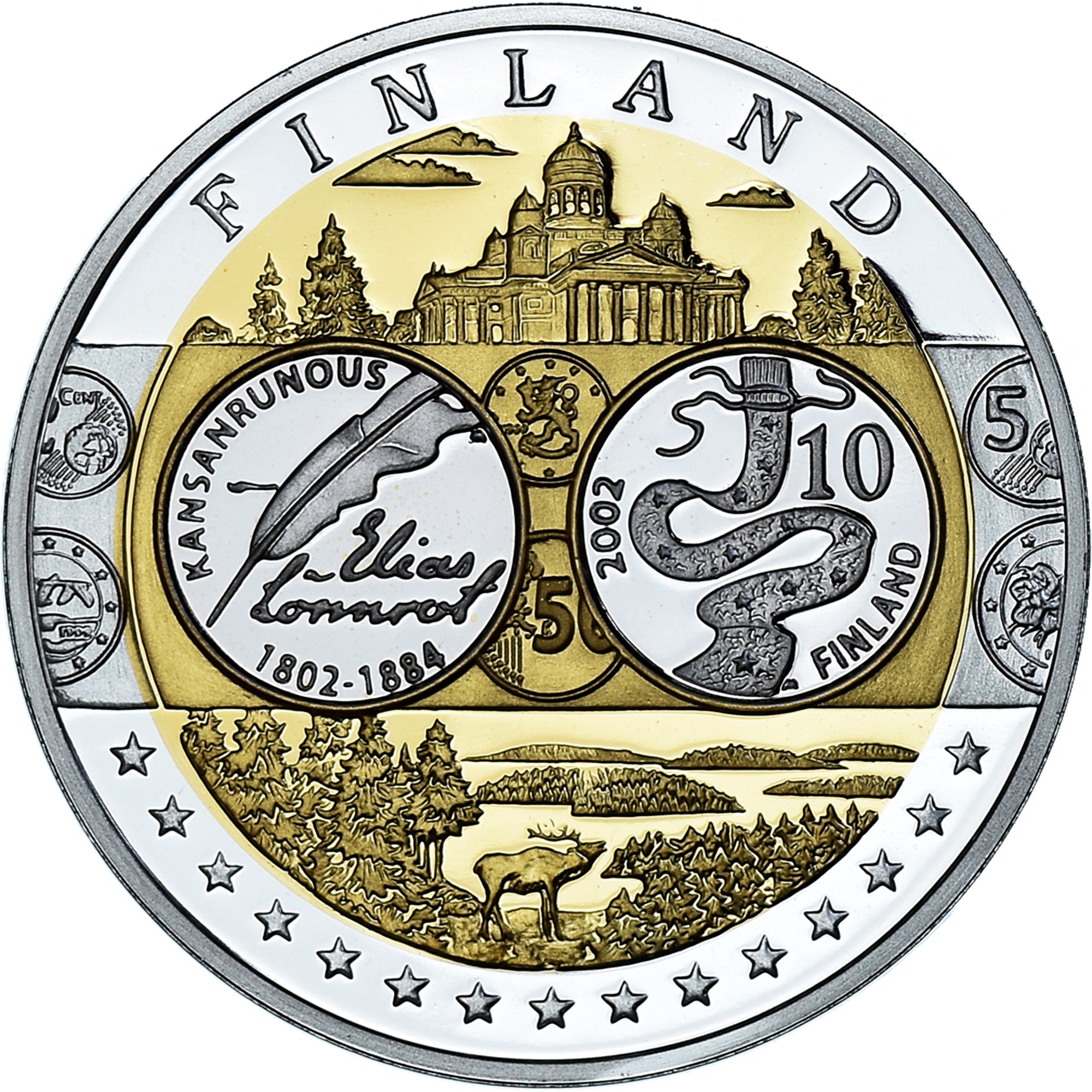 Finlandia, medalla, Euro, Europa, Politics, FDC, FDC, Plata