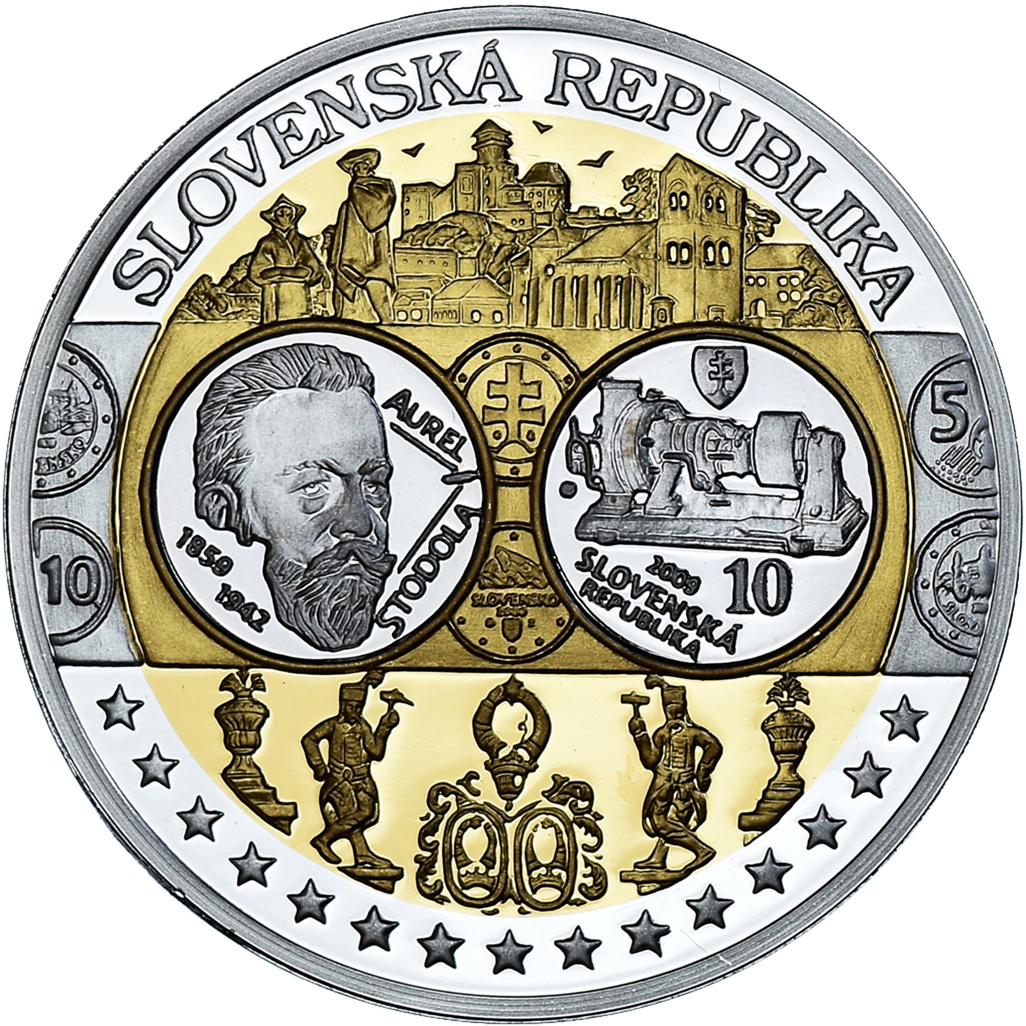 Eslováquia, medalha, L'Europe, Politics, FDC, MS(65-70), Prata