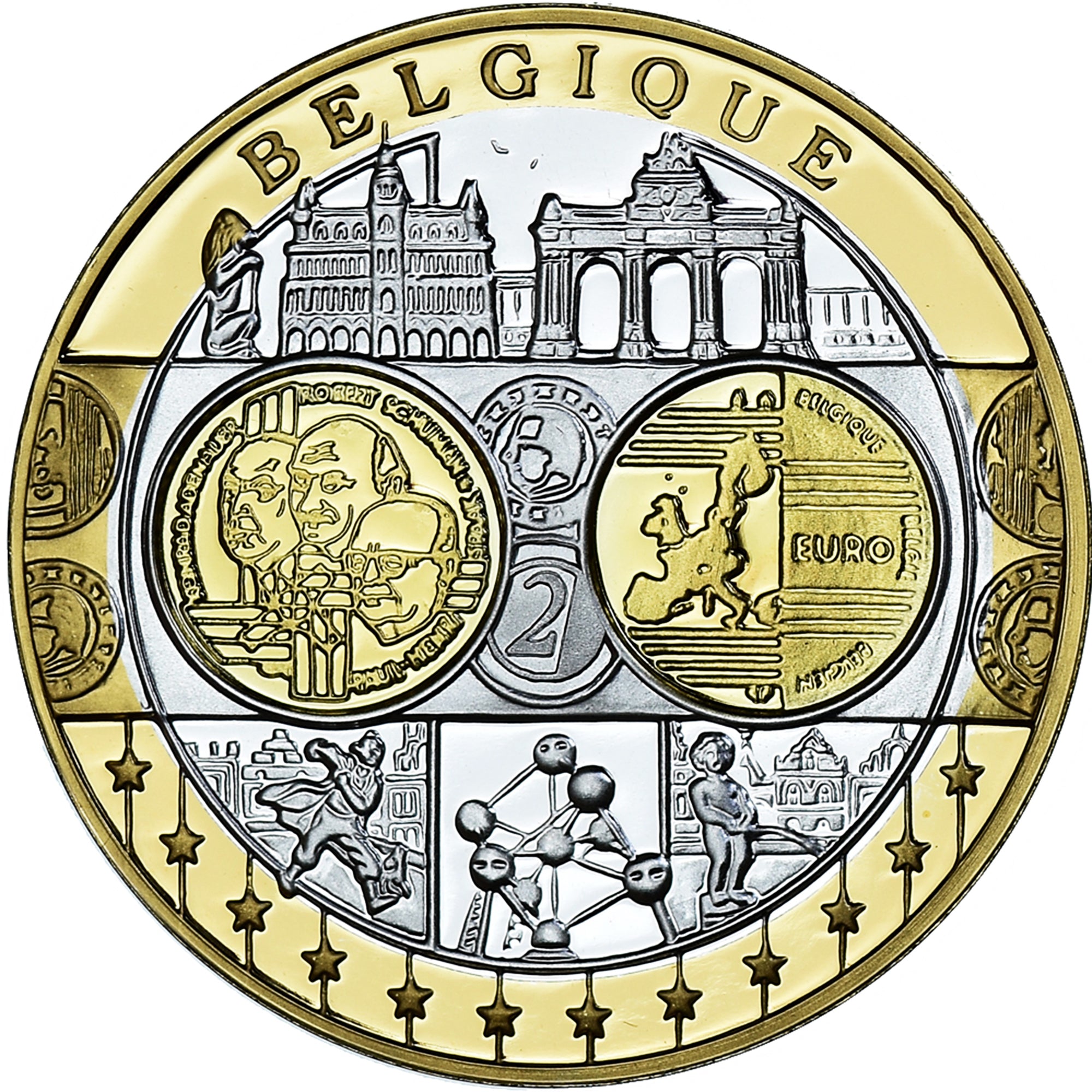 Belgique, Médaille, Euro, Europa, Politics, FDC, FDC, Argent