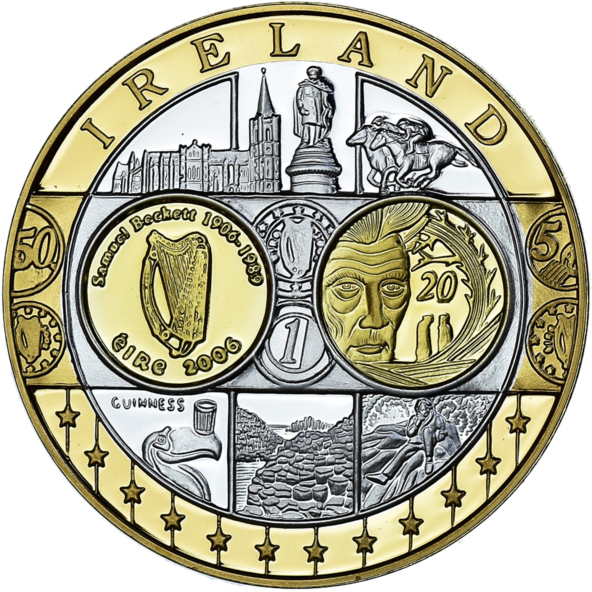 Ireland, Medal, Euro, Europa, Politics, FDC, MS(65-70), Silver
