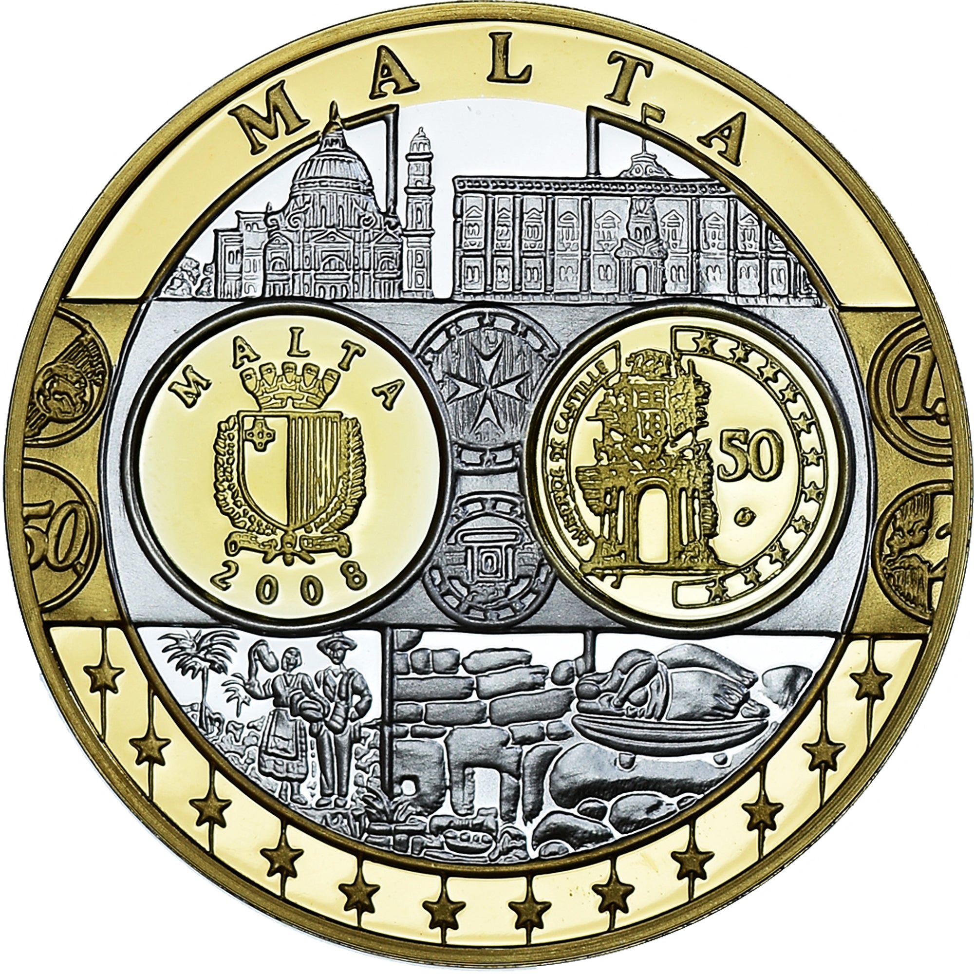 Malte, Médaille, Euro, Europa, Politics, FDC, FDC, Argent