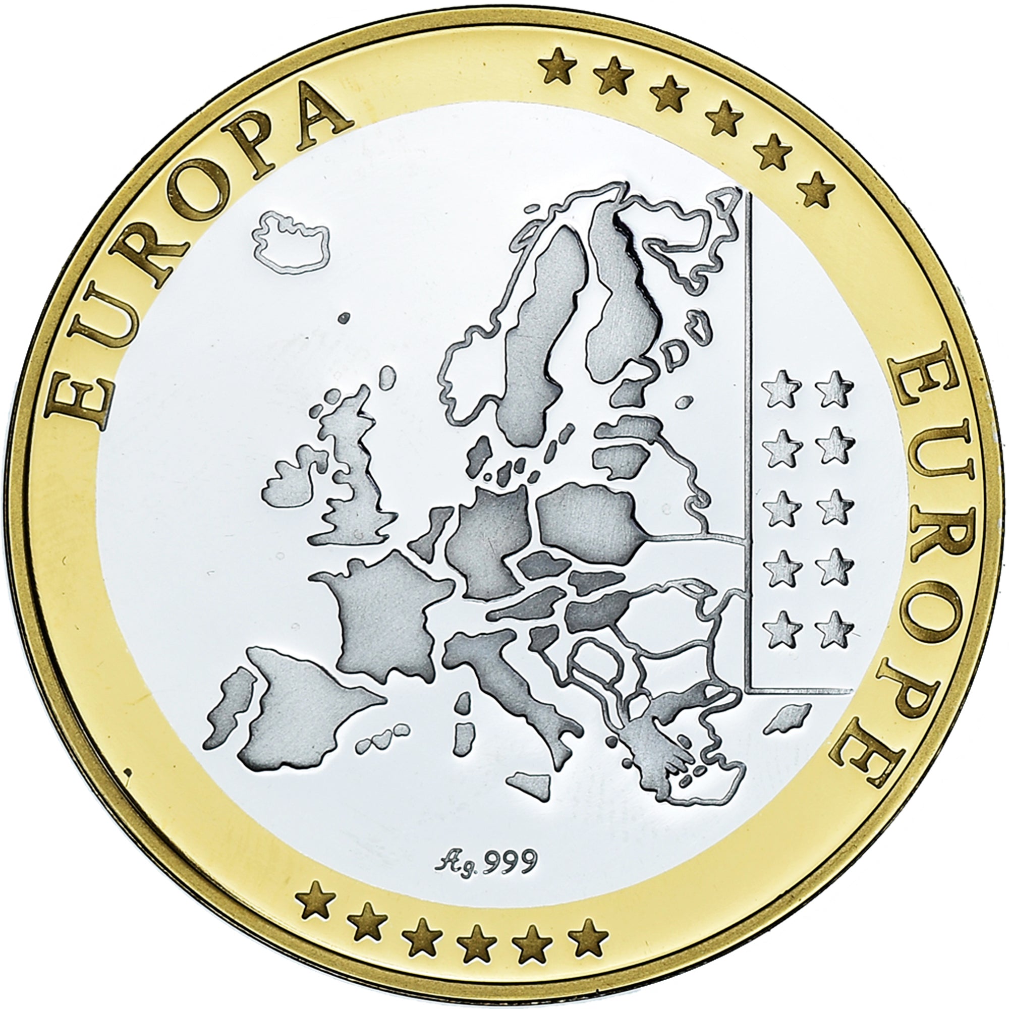 Luxembourg, Medal, Euro, Europa, Politics, FDC, MS(65-70), Silver