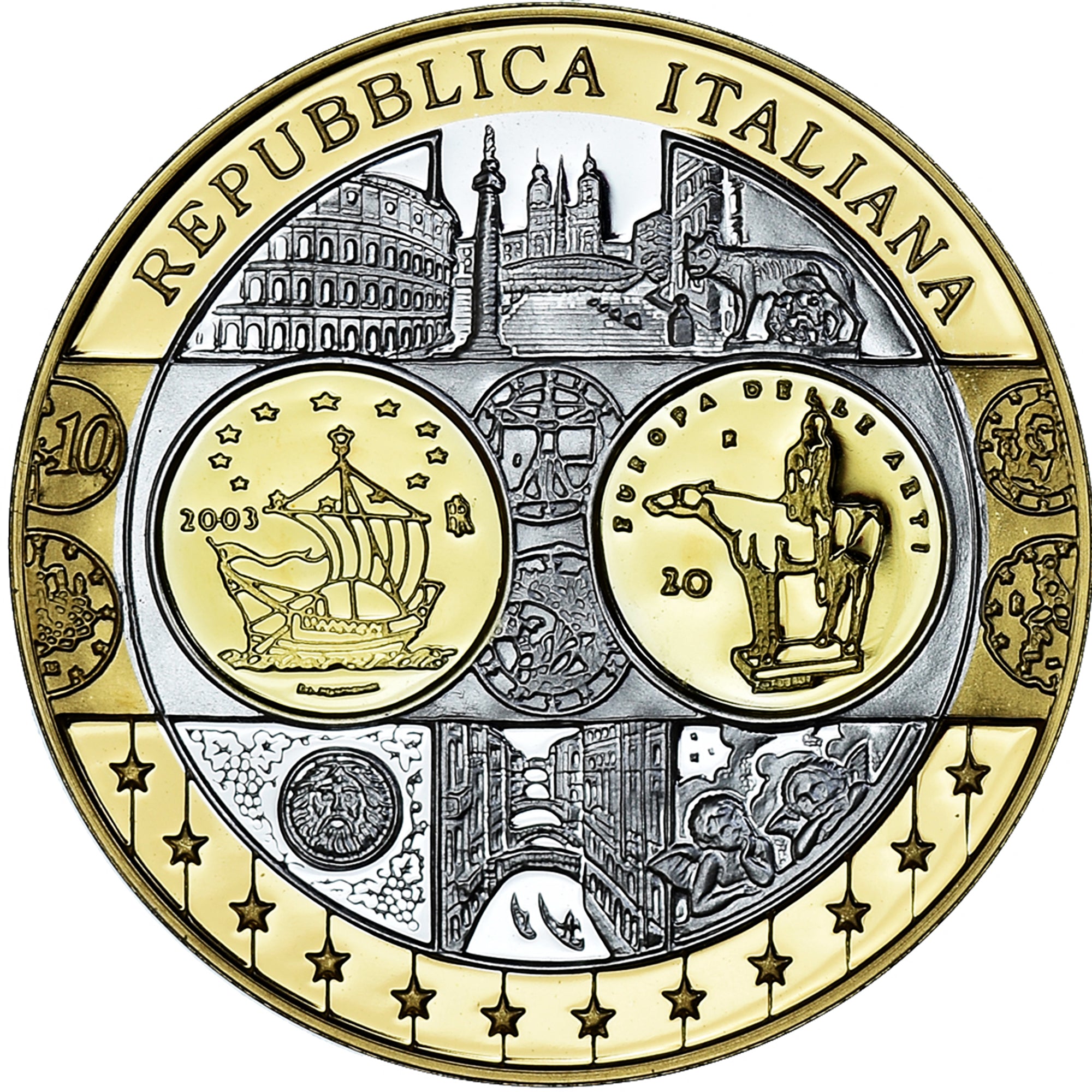 Itália, medalha, L'Europe, L'Italie, MS(65-70), Prata