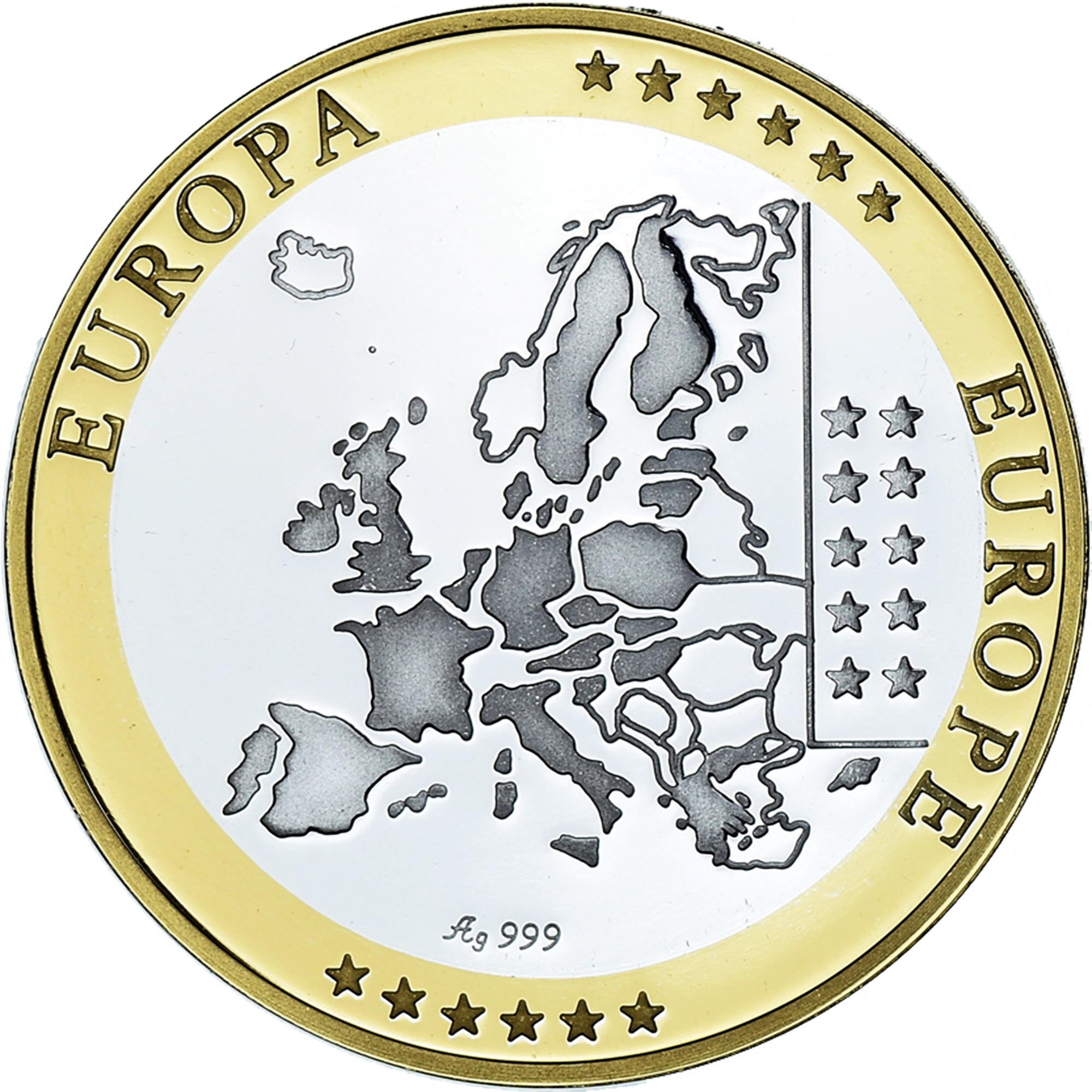 Estonia, Medal, Euro, Europa, Politics, MS(65-70), Silver