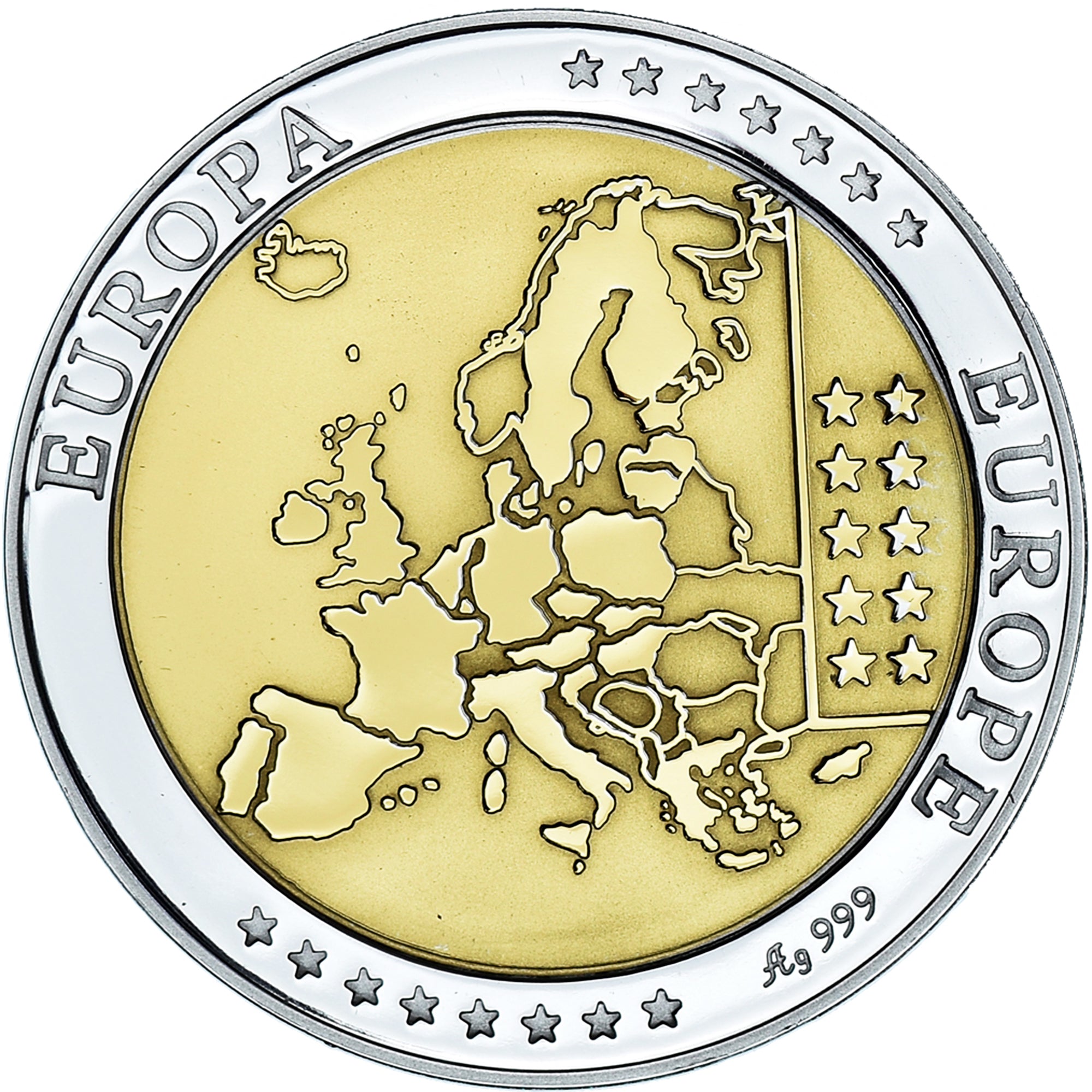 Estonia, Medal, Euro, Europa, Politics, MS(65-70), Silver