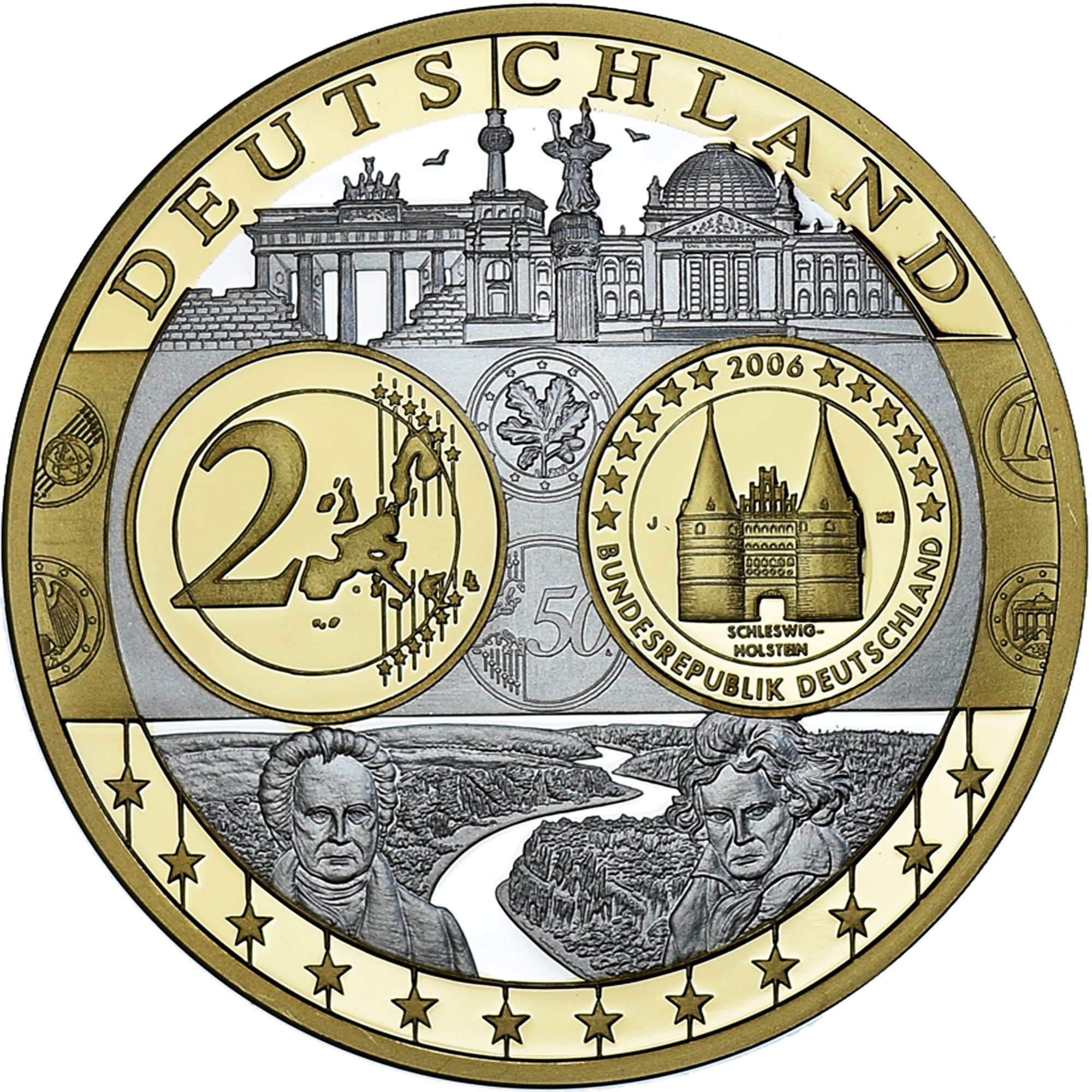 Germany, Medal, Euro, Europa, Politics, MS(65-70), Silver