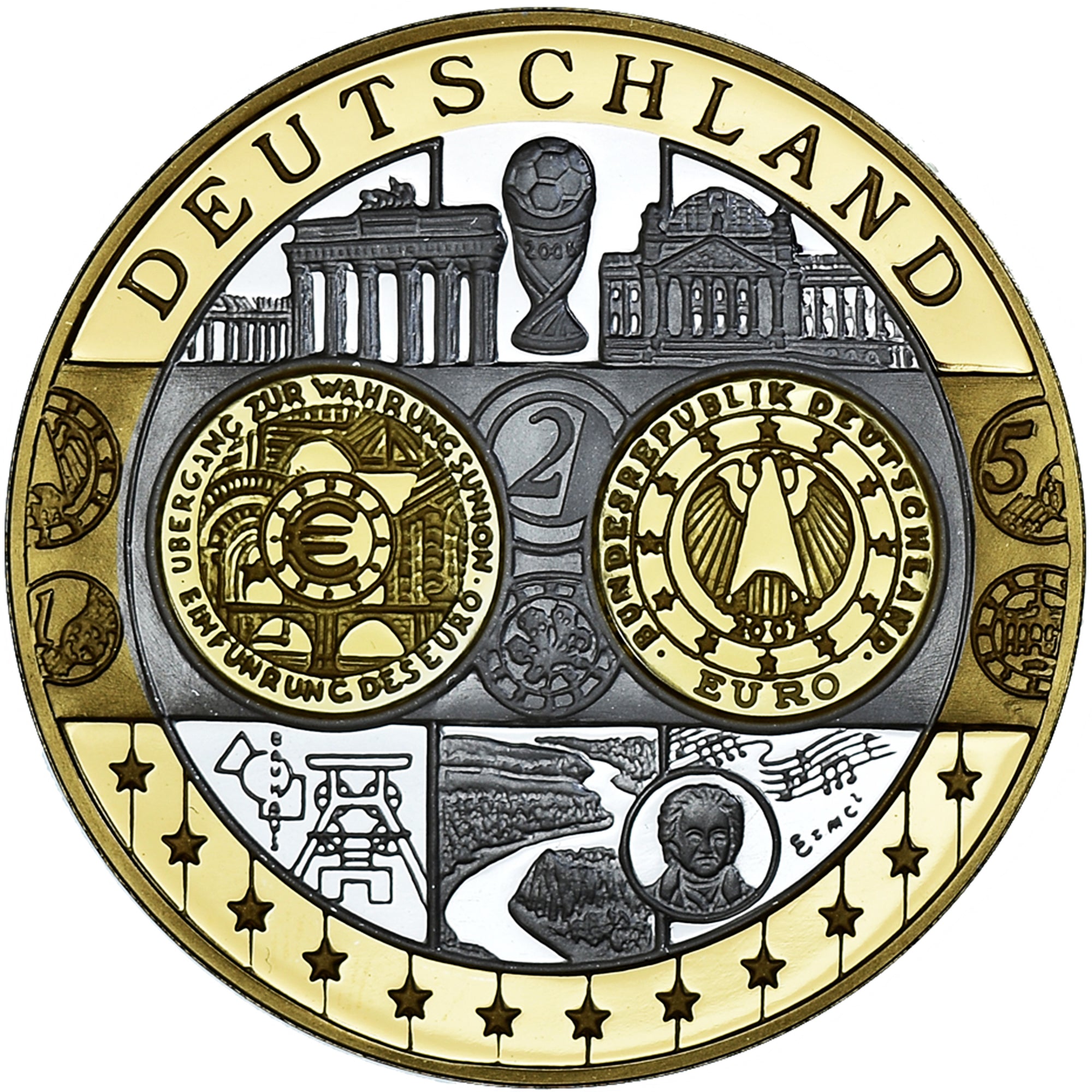 Germany, Medal, Euro, Europa, Politics, MS(65-70), Silver