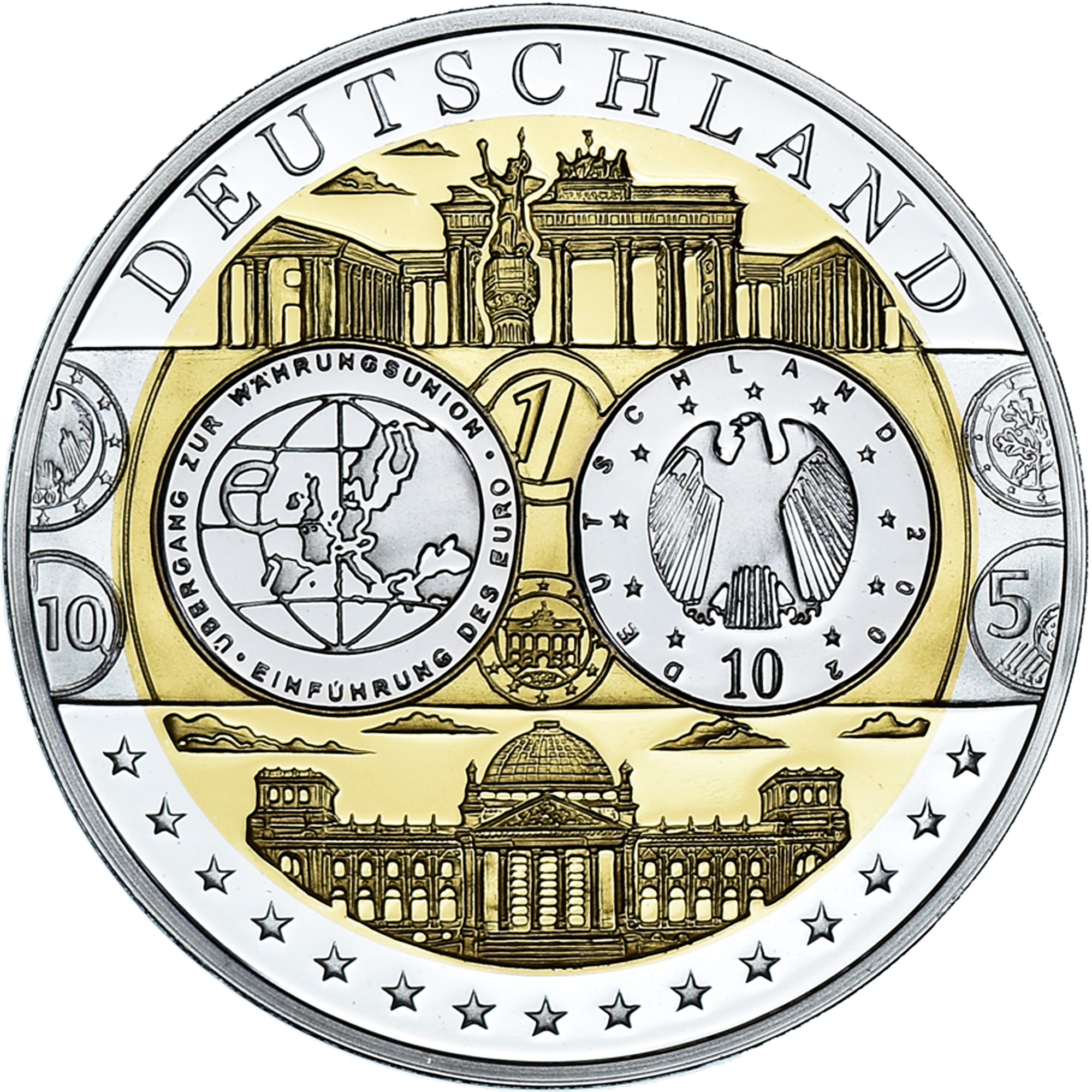 Germania, medaglia, Euro, Europa, Politics, FDC, Argento
