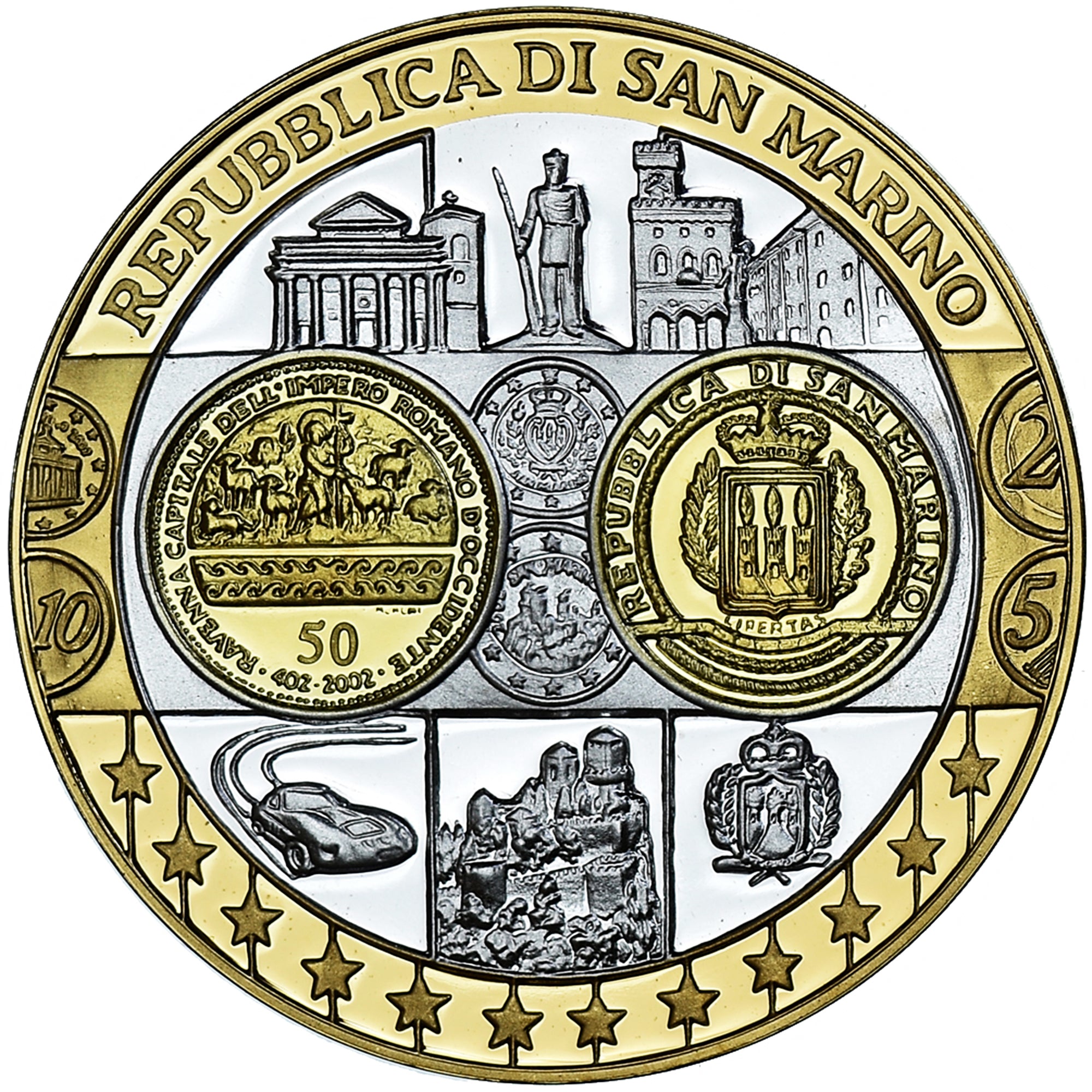 San Marino, Medal, Euro, Europa, Politics, MS(65-70), Silver