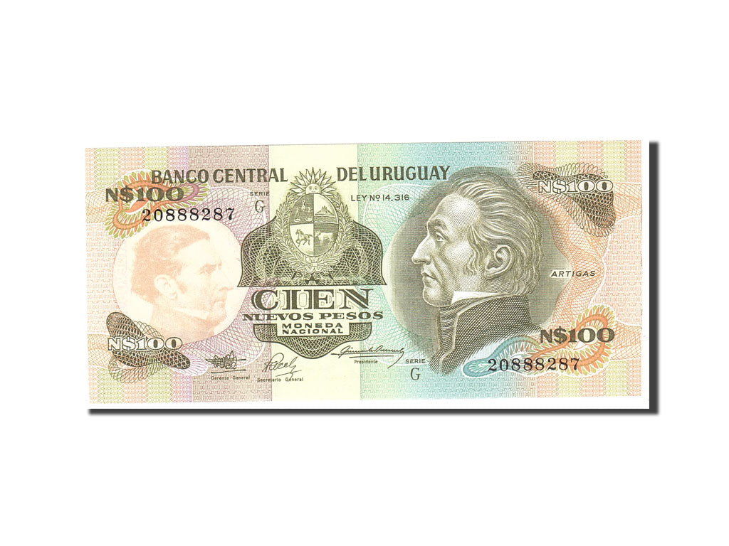 Banknote, Uruguay, 100 Nuevos Pesos, 1978, Undated, KM:62a, UNC(65-70)
