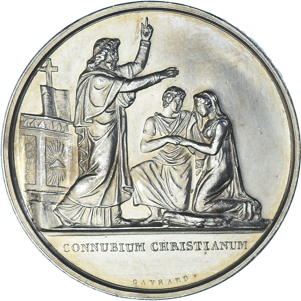 França, medalha, Noces, Mariage, Religion, 1860, Gayrard, MS(60-62), Prata
